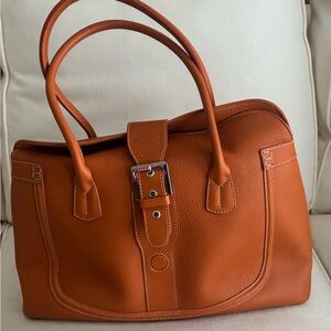 Tod's Orange Leather Satchel